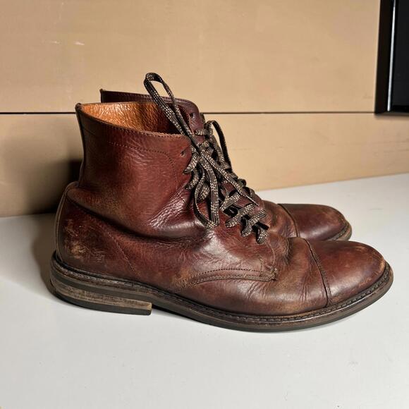 Frye Leather Lace Up Boots Men’s 9.5 Brown Vintage USA Made Ankle Boots